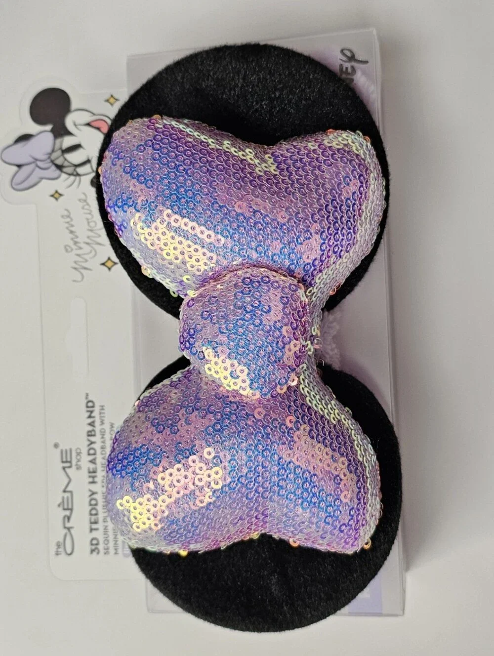 THE CREME SHOP Disney Minnie Mouse Multi-color Sequin Plush Beauty Headband NEW
